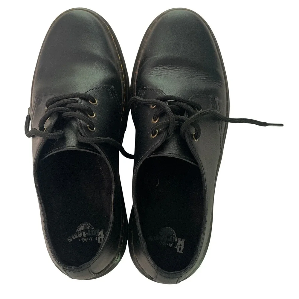 Dr. Martens Womens Chunky Oxford Airwair Leather Lace Up 6 Black‎ Grunge Goth